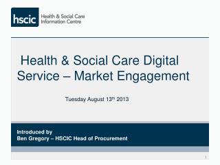 Health &amp; Social Care Digital Service – Market Engagement