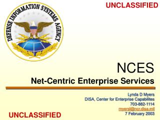 NCES Net-Centric Enterprise Services