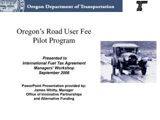 Road User Fee Task Force