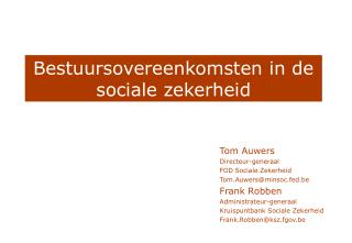 Bestuursovereenkomsten in de sociale zekerheid