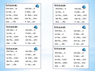 Ecris g ou ge :