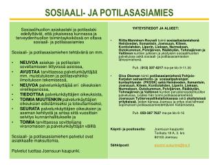 SOSIAALI- JA POTILASASIAMIES