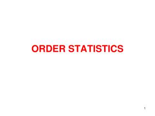 ORDER STATISTICS