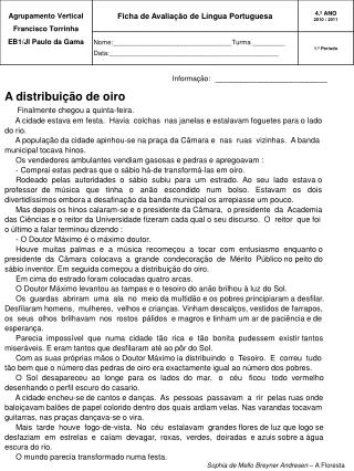 A distribuição de oiro Finalmente chegou a quinta-feira.