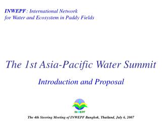 The 1st Asia-Pacific Water Summit