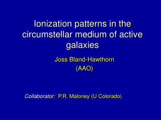 Ionization patterns in the circumstellar medium of active galaxies