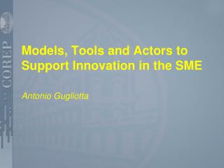 Models, Tools and Actors to Support Innovation in the SME