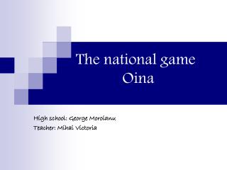 The national game Oina