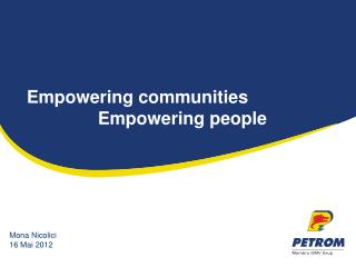 Empowering communities 		Empowering people