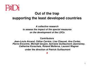 Out of the trap supporting the least developed countries A collective research