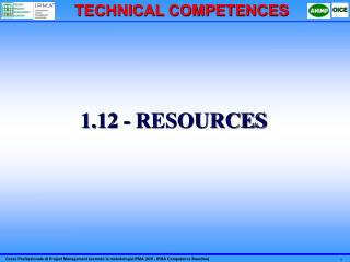 1.12 - RESOURCES