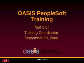 OASIS PeopleSoft Training