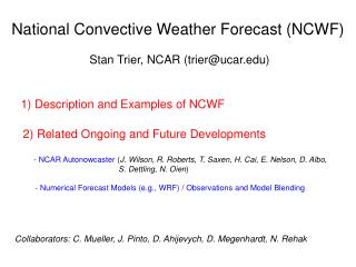 National Convective Weather Forecast (NCWF)