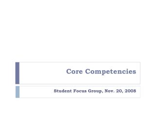 Core Competencies