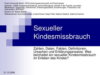 Sexueller Kindesmissbrauch