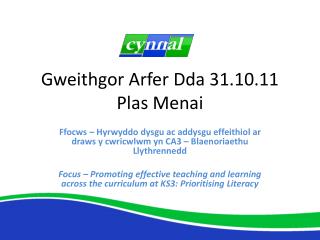 Gweithgor Arfer Dda 31.10.11 Plas Menai