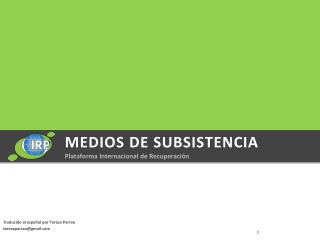 Medios de Subsistencia