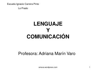 LENGUAJE Y COMUNICACIÓN