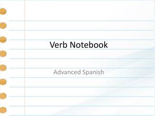 Verb Notebook