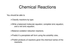 Chemical Reactions