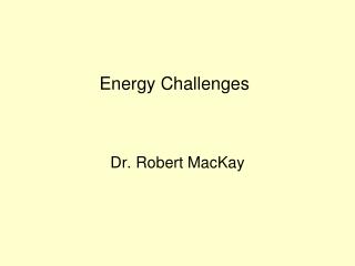 Energy Challenges