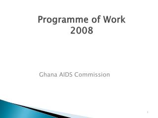 Programme of Work 2008