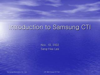 Introduction to Samsung CTI