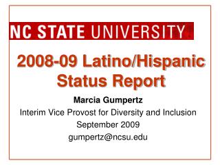 2008-09 Latino/Hispanic Status Report