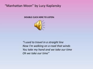 “Manhattan Moon” by Lucy Kaplansky