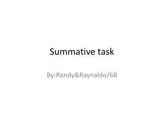 Summative task