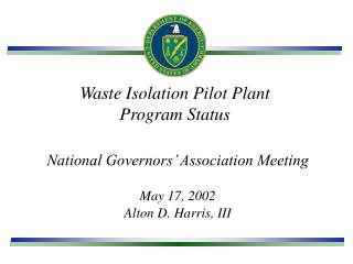 Waste Isolation Pilot Plant Program Status