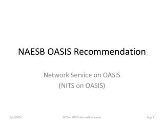 NAESB OASIS Recommendation