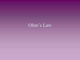 Ohm’s Law