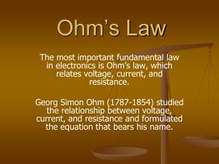 Ohm’s Law