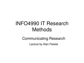 INFO4990 IT Research Methods