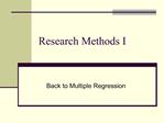 Research Methods I