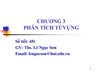 CHƯƠNG 3 PHÂN TÍCH TỪVỰNG