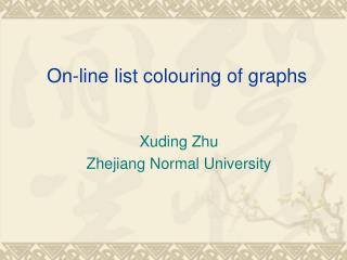 On-line list colouring of graphs