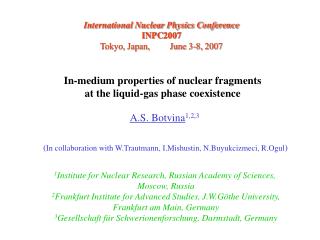 In-medium properties of nuclear fragments at the liquid-gas phase coexistence