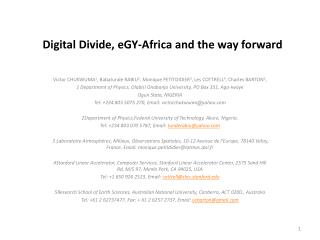 Digital Divide, eGY-Africa and the way forward