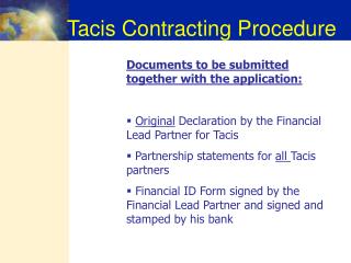 Tacis Contracting Procedure