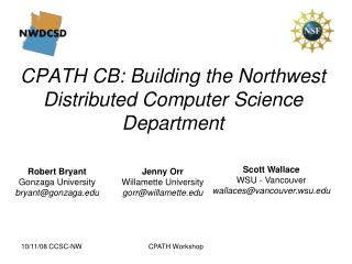 CPATH CB: Building the Northwest Distributed Computer Science Department