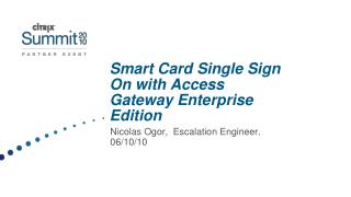 Smart Card Single Sign On with Access Gateway Enterprise Edition