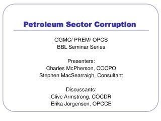 Petroleum Sector Corruption