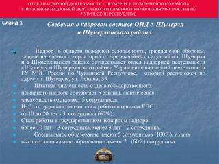 Сведения о кадровом составе ОНД г. Шумерля и Шумерлинского района