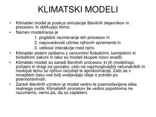 KLIMATSKI MODELI