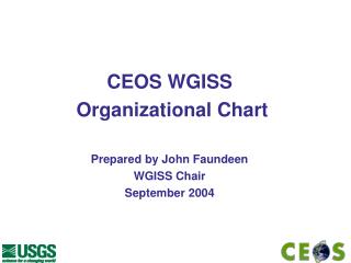 CEOS WGISS Organizational Chart Prepared by John Faundeen WGISS Chair September 2004