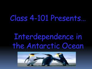 Class 4-101 Presents… Interdependence in the Antarctic Ocean