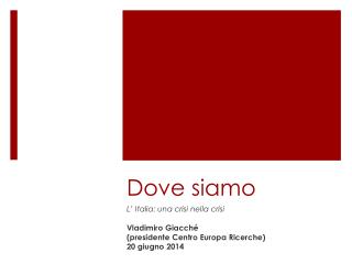 Dove siamo