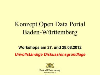 Konzept Open Data Portal Baden-Württemberg